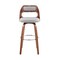 Armen Living Julius 30" Gray Faux Leather and Walnut Wood Bar Stool LCJUBAWAGR30 - alternate 6